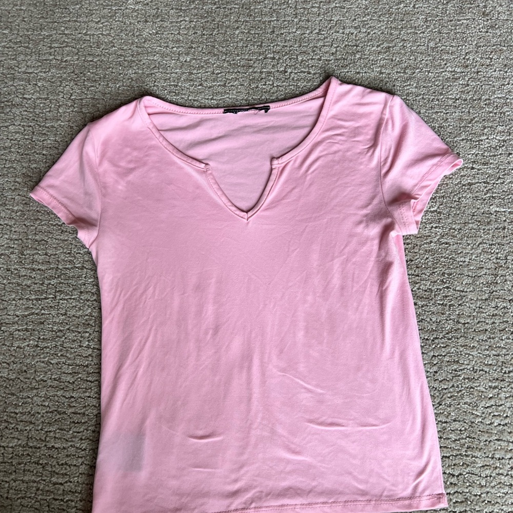Pink V-Neck Women's Top